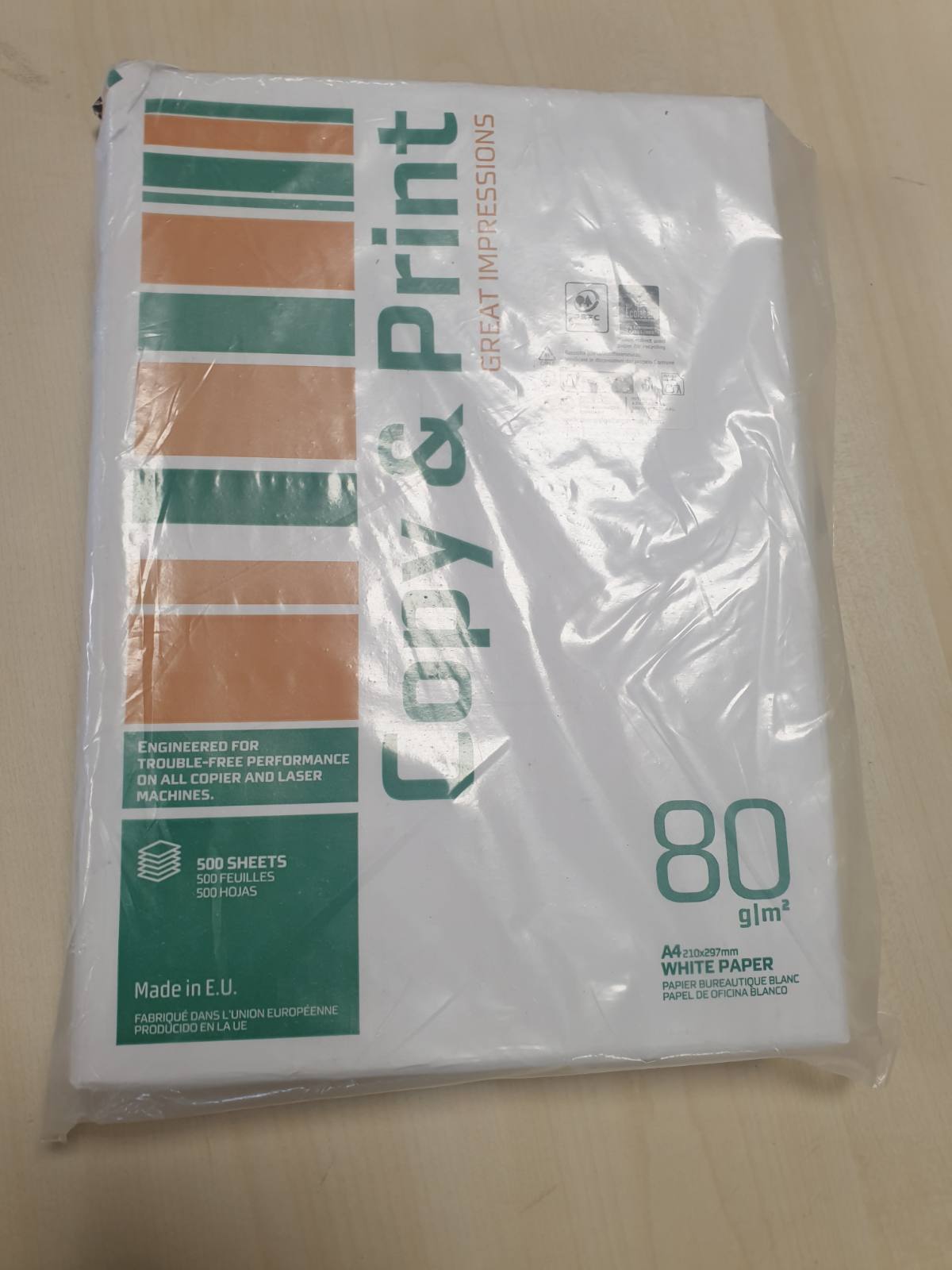 269464 - Letër fotokopjimi për printer/DIN A4, 80g/m², 1 x 500 fletë, Klasa e cilësisë - C