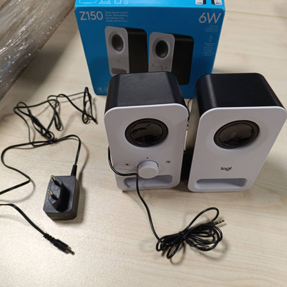 268639 - LOGITECH Altoparlant për PC Z150, Zë Stereo, 2 Altoparlantë, Fuqi Maksimale 6 Vat, Hyrje 3.5 mm, Kontrollues Altoparlanti i Djathtë, Prizë Kufjesh, Prizë për Mbretërinë e Bashkuar, PC/TV/Telefon Celular, E Bardhë