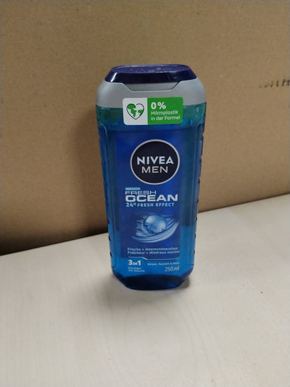 302654 - NIVEA MEN Xhel Dushi Fresh Ocean, 250 ml, xhel dushi për trup, fytyrë dhe flokë me minerale deti