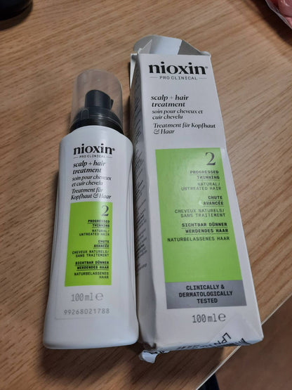 317218 - NIOXIN System 2 Scalp + Hair Trajtim, 100 ml, Kujdes për skalpin dhe flokët natyralë, Rënie e Avancuar e Flokëve, i pasuruar me Biotinë dhe Niacinamidë