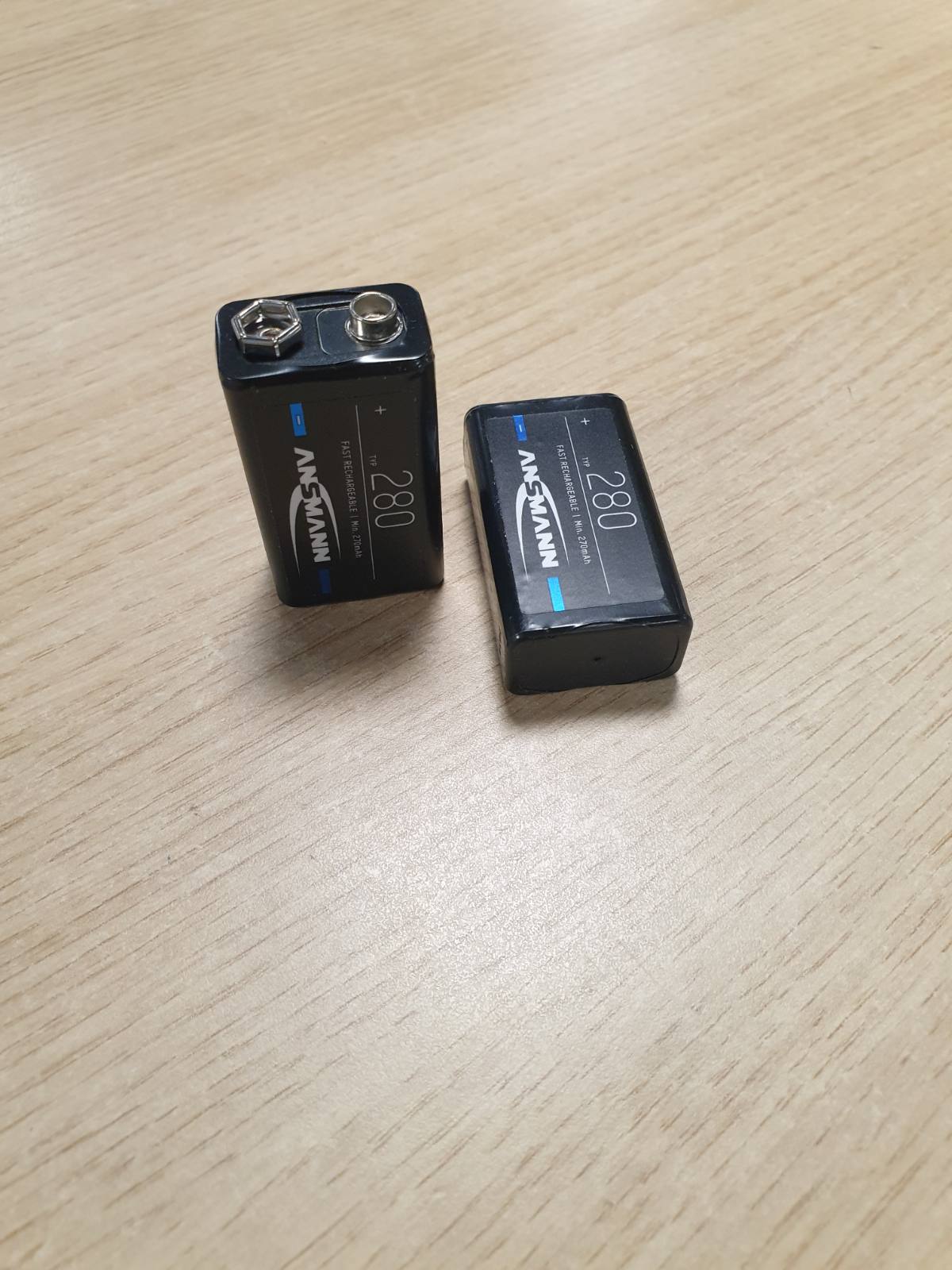 296152 - ANSMANN Bateri 9V 280 mAh Ni-MH, Pako me 2, Vetëshkarkim i Ulët, E Rikarikueshme, Ideale për Telekomanda, Instrumente Matëse, Multimetra, Mikrofonë