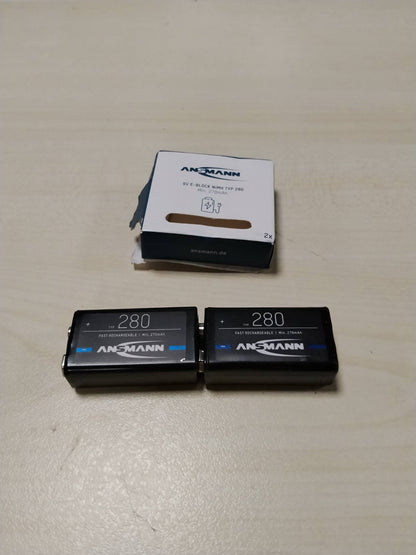 296151 - ANSMANN Bateri 9V 280 mAh Ni-MH, Pako me 2, Vetëshkarkim i Ulët, E Rikarikueshme, Ideale për Telekomanda, Instrumente Matëse, Multimetra, Mikrofonë