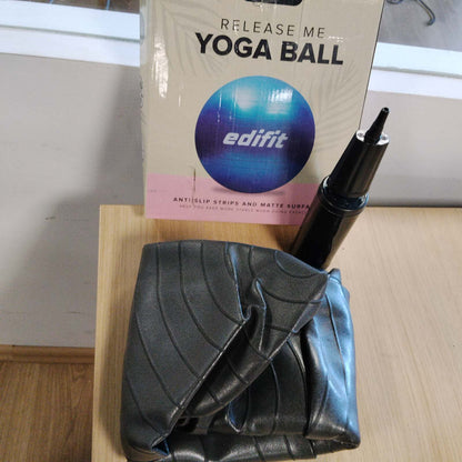 293894 - EDIFIT Top YOGA 55/65/75 cm, Top Zviceran, Palestër, Pilates, Përfshirë Inflator, i Zi