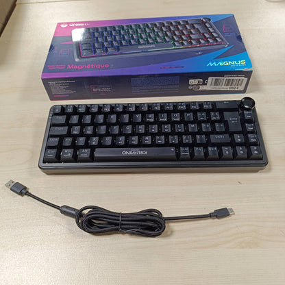 276314 - ONIVERSE Tastierë Magnetike për Lojëra me Tel, Shpejtësi Pulimi 8000 Hz, Kompakte 65% AZERTY, LED RGB, për PC/Mac/PS5 - Nocta e Zezë