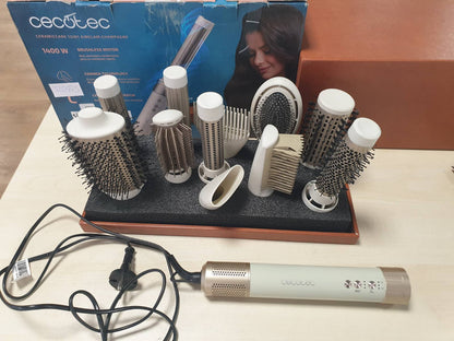 320873 - CECOTEC Furçë ajri Bamba CeramicCare 12-në-1 AirGlisse, 1400W, 12-në-1: Stilizon, kaçurrelon, kreh, than, 3 shpejtësi, 3 cilësime temperature, qeramikë
