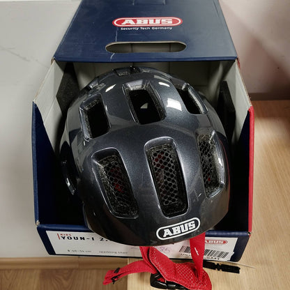 292585 - ABUS Helmetë biçiklete Youn-I 2.0, me dritë, për fëmijë dhe adoleshentë, titan (me shkëlqim), madhësia S (48-54 cm)