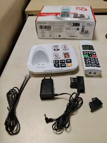 299268 - SWISSVOICE Xtra 2355 DECT - Telefon fiks pa tel, Butona të mëdhenj, Sekretari telefonike, I pajtueshëm me aparat dëgjimi, Bllokim thirrjesh - I bardhë
