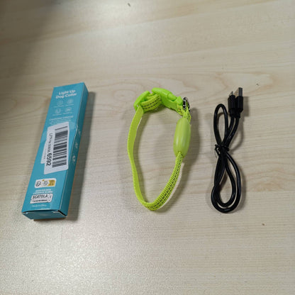210211 - YFBRITE Jaka e ndriçuar LED për qen, e rikarikueshme me USB, XS, e rregullueshme, e qëndrueshme për mace, kelyshë, qen të vegjël, të mesëm dhe të mëdhenj (Jeshile)