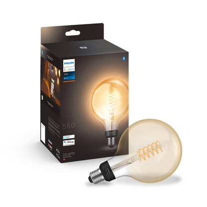 218082 - PHILIPS HUE Llambë me Filament E27 Vintage, Bluetooth, Glob, Funksionon me Alexa, Google Assistant, Apple HomeKit