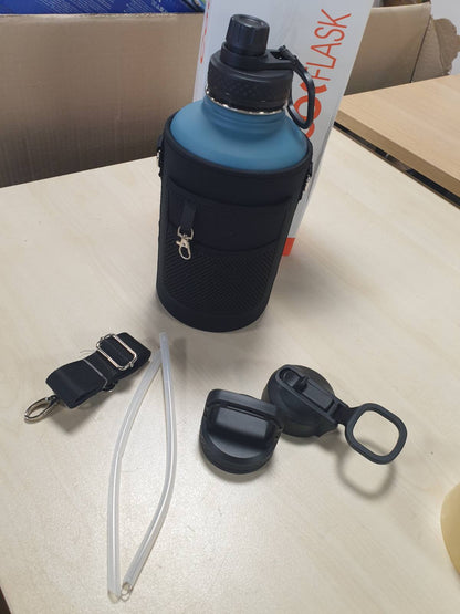 213952 - COOLFLASK Shishe uji e izoluar, 2L, me 3 kapakë, çelik inox, mban pijet të ftohta për 48 orë