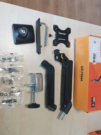299567 - GRIFEMA GB2003-1, Mbështetëse Monitori për Monitorë 13-32 inç, Krah Monitori i Rregullueshëm, VESA 75x75/100x100 mm, deri në 9 kg, e Zezë