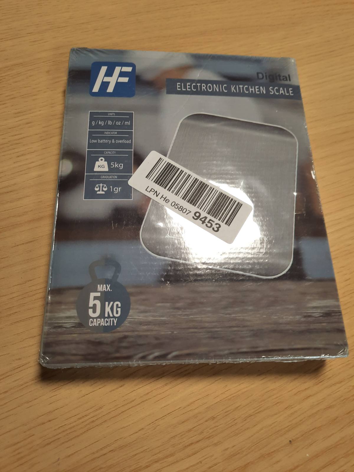 225259 - HomeFashion Peshore Dixhitale Kuzhine, Platformë Çelik Inoks 5kg 1g 11lb, Ekran LED, Peshore Ushqimi Precize