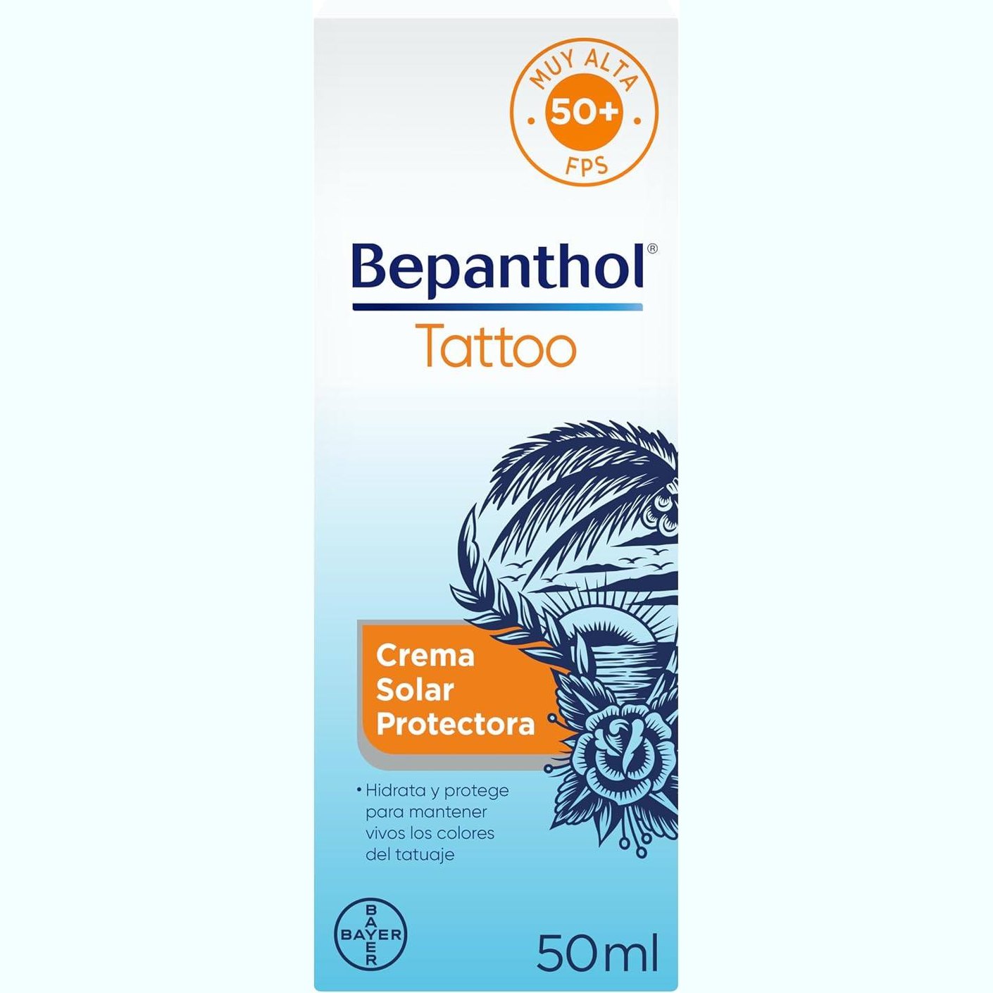 224949 - Bepanthol Tattoo Kremë diellore SPF50 për tatuazhe, 50 ml