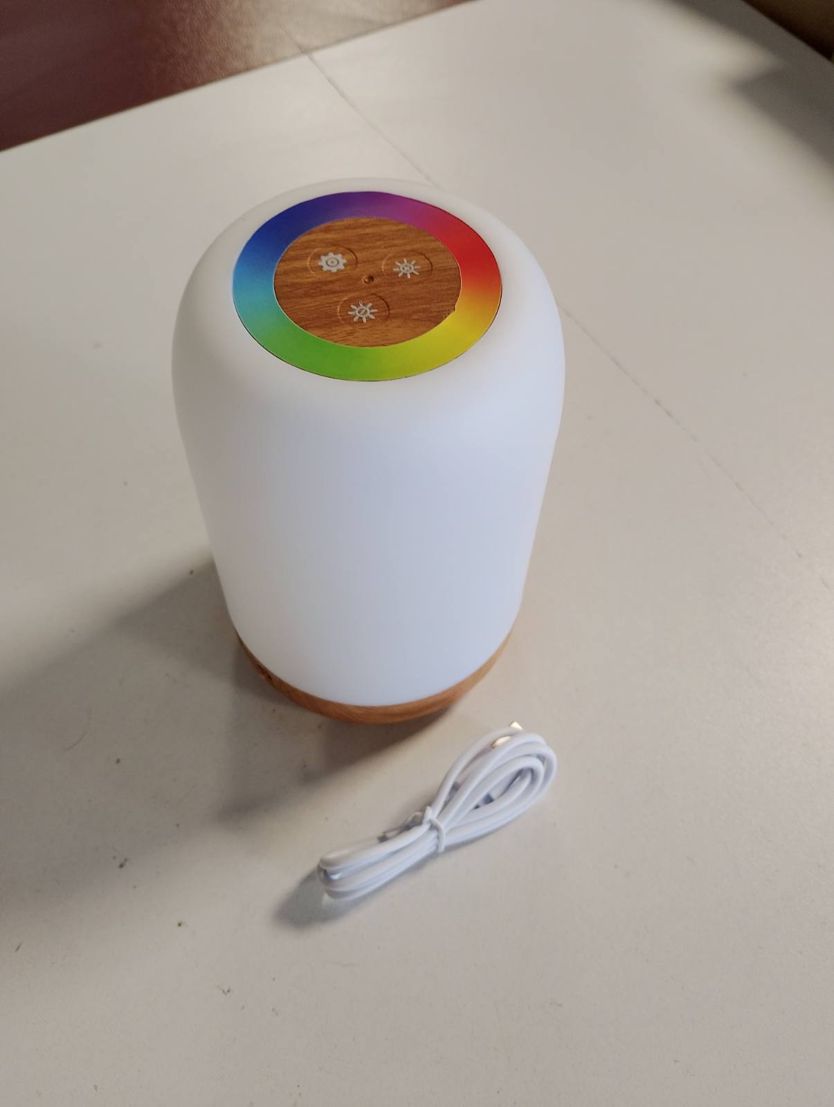 224383 - UPXNBOR - Llambë nate LED me prekje, 256 ngjyra RGB, 4 mënyra, rikarikueshme me USB, me kokrriza druri, dritë nate portative