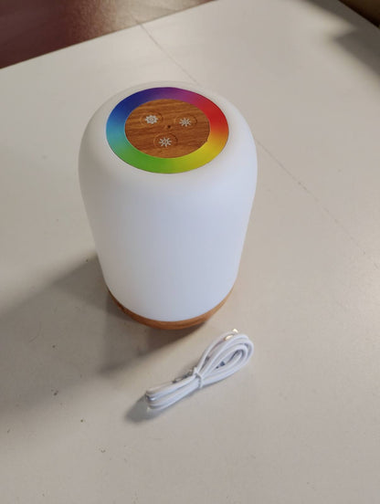 224383 - UPXNBOR - Llambë nate LED me prekje, 256 ngjyra RGB, 4 mënyra, rikarikueshme me USB, me kokrriza druri, dritë nate portative