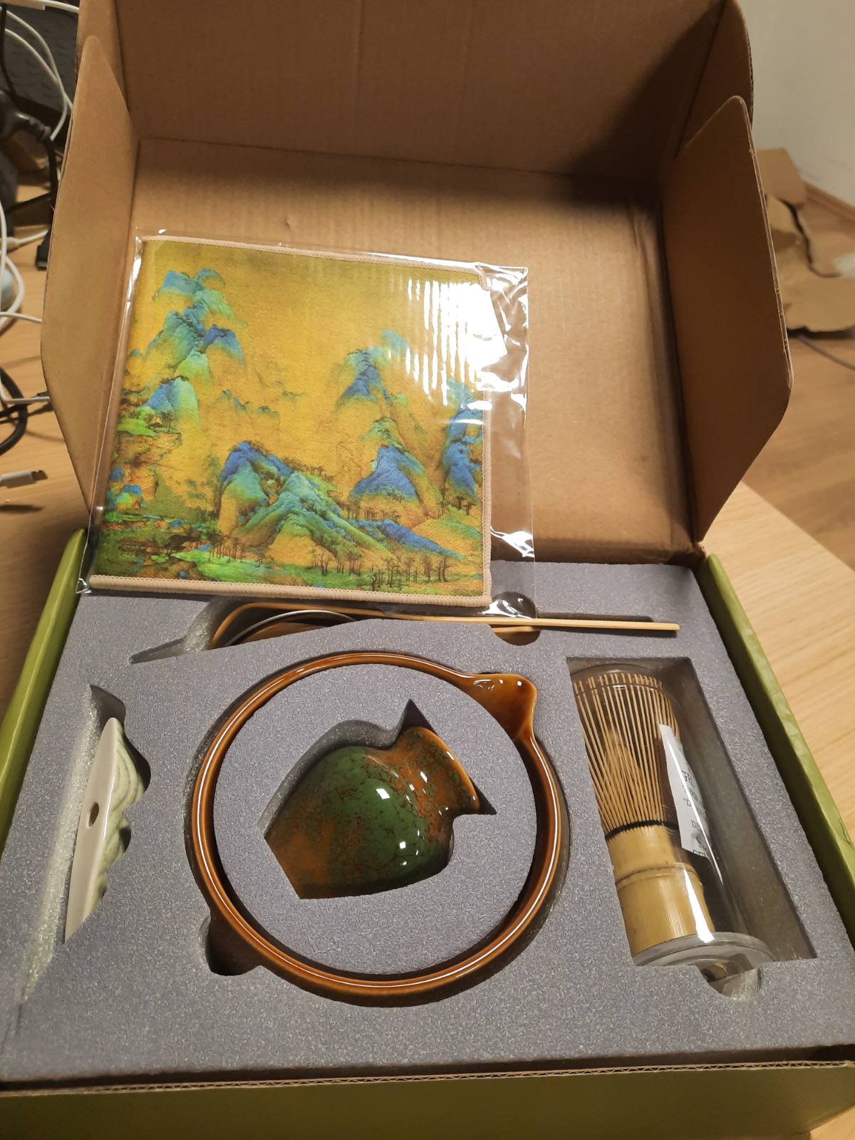 215064 - TOPDÃ‰CORÃ‰ Kit i plotë Matcha - Set tradicional Matcha prej bambuje me rrahëse dore Matcha (Chasen), lugë dhe mbështetëse