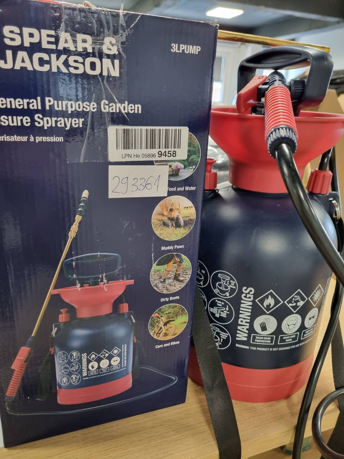 293361 - SPEAR & JACKSON 3LPUMP Spërkatës me Presion për Gjithë Përdorime, 3 Litra, me Pompë dhe Veprim - Amazon Exclusive