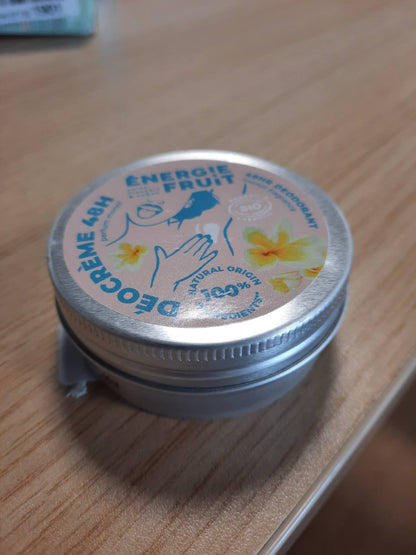 301386 - ENERGIE FRUIT Krem Deodorant - 100% Natyral - 45g - Aromë Monoi - Pa Alkool - I Certifikuar Organik nga ECOCERT