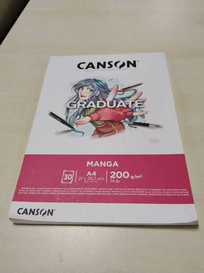299997 - CANSON Graduate Manga - Bllok me 30 fletë A4 - 200gsm - E bardhë