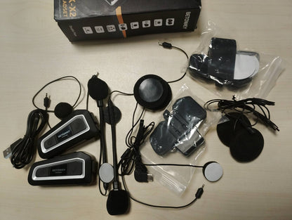 276167 - BETOWEY TK-X2 - Kit Interkomi për Motoçikletë me Dy Kaseta për 2 Helma, Kufje Bluetooth me Radio FM, Anulim Zhurme, Sistem Komunikimi për Motoçikletë/ATV/Motosborë (2 copë)