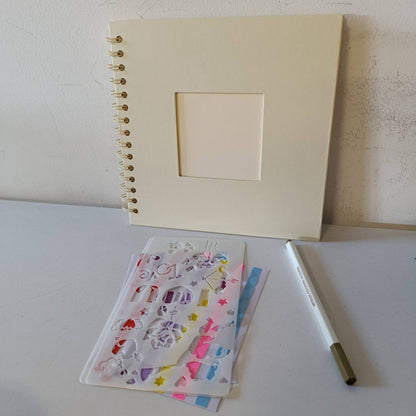 294338 - BOIC Album Fotosh DIY 21x21cm, spirale me 40 faqe, album me dritare, E Bardhë Qumështi
