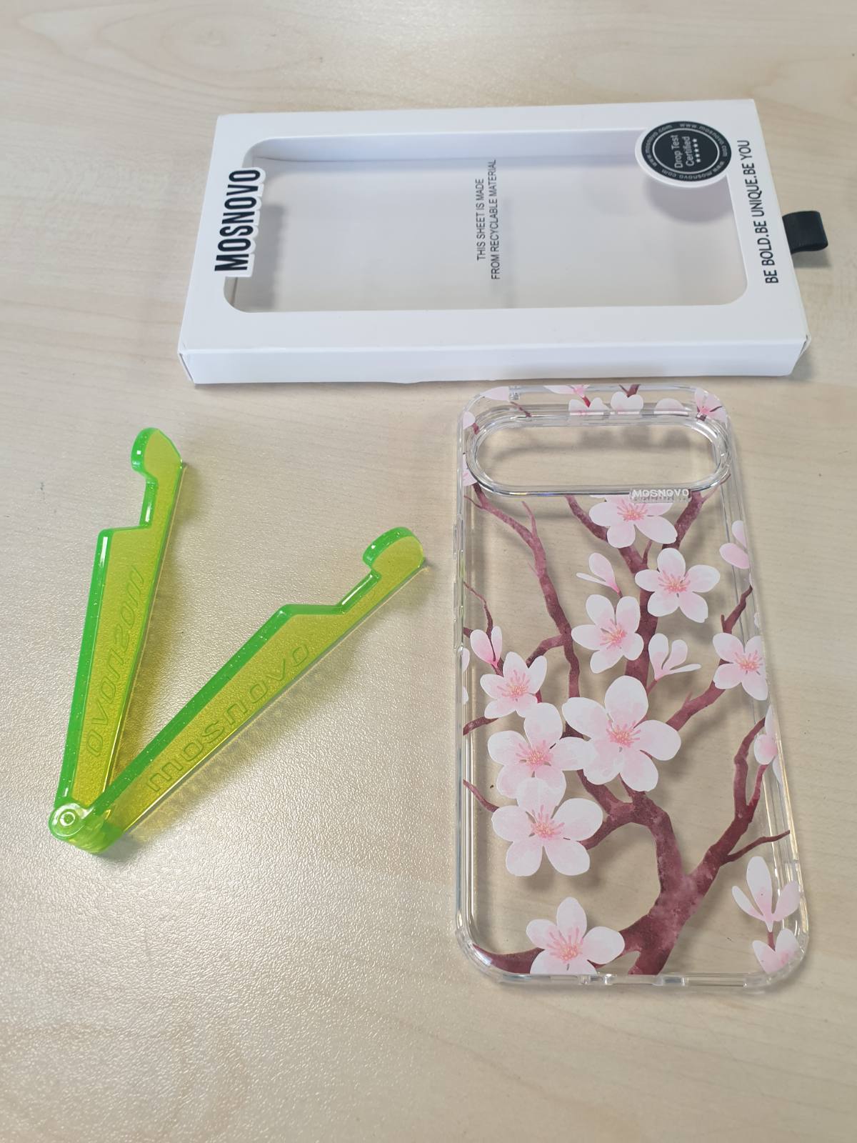 299739 - MOSNOVO - Mbështjellës për Google Pixel 9 Pro XL - Mbështjellës i hollë transparent TPU rezistent ndaj goditjeve + PC [Mbrojtje nga rënia 2m/Anti-shpërthim] - Cherry Blossom