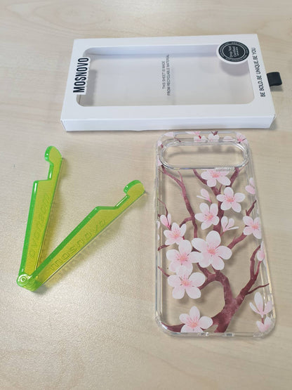 299739 - MOSNOVO - Mbështjellës për Google Pixel 9 Pro XL - Mbështjellës i hollë transparent TPU rezistent ndaj goditjeve + PC [Mbrojtje nga rënia 2m/Anti-shpërthim] - Cherry Blossom