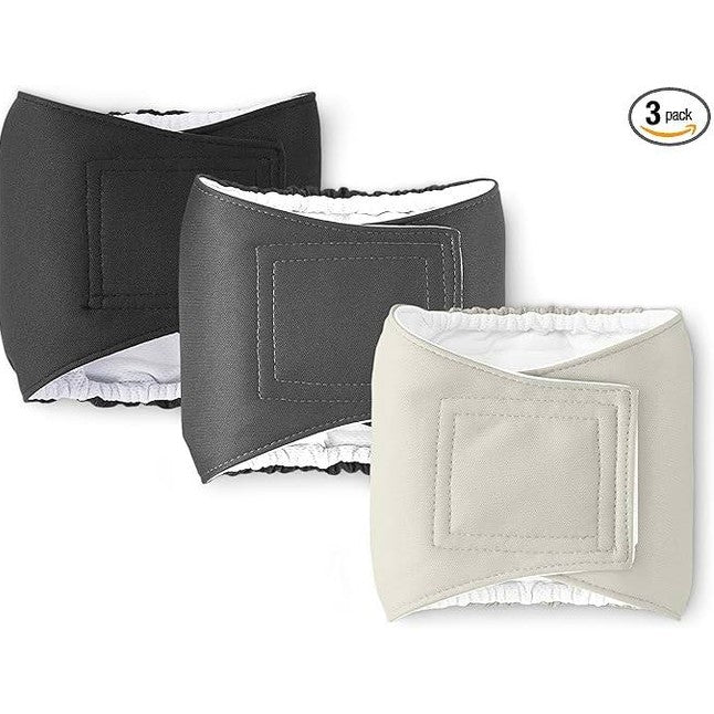 234120 - Amazon Basics Brez barku të larshëm dhe të ripërdorshëm për qen meshkuj, me absorbim të lartë dhe mbështjellës të integruar, përshtatje e qëndrueshme dhe komode, Madhësi Ekstra e Vogël, Paketë me 3 copë