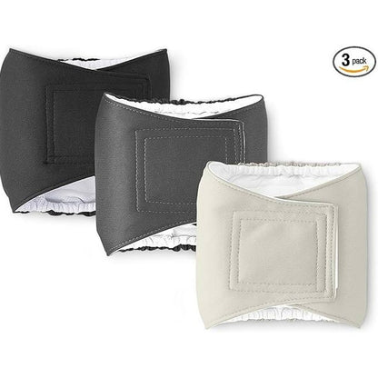 234120 - Amazon Basics Brez barku të larshëm dhe të ripërdorshëm për qen meshkuj, me absorbim të lartë dhe mbështjellës të integruar, përshtatje e qëndrueshme dhe komode, Madhësi Ekstra e Vogël, Paketë me 3 copë