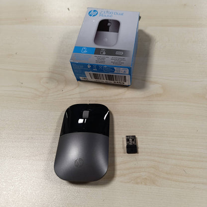 293569 - HP Maus Z3700 - 1200 sensorë optikë - Jetëgjatësia e baterisë deri në 16 muaj - Lidhje 2.4 GHz ose Bluetooth - Gri argjendi