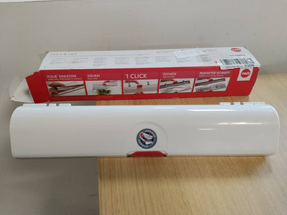 294304 - EMSA Prerës folie 508020 për fletë alumini ose qese plastike, madhësia 33 cm, e kuqe/e bardhë, Click & Cut