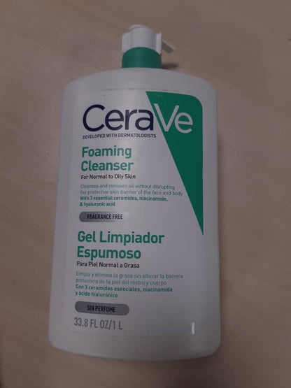 275224 - CERAVE Xhel Pastrues me Shkumë, për lëkurë normale deri në të yndyrshme, 1000ml, heq vajin e tepërt dhe papastërtinë, i pasuruar me ceramide, niacinamidë dhe acid hialuronik