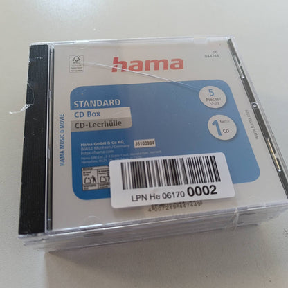 296494 - HAMA MBËSHTJELLËSE BOSH PËR CD, Standarde, Pako me 5 copë, Transparente-e zezë