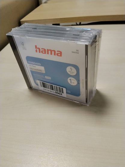296495 - HAMA MBËSHTJELLËSE BOSH PËR CD, Standarde, Pako me 5 copë, Transparente-e zezë