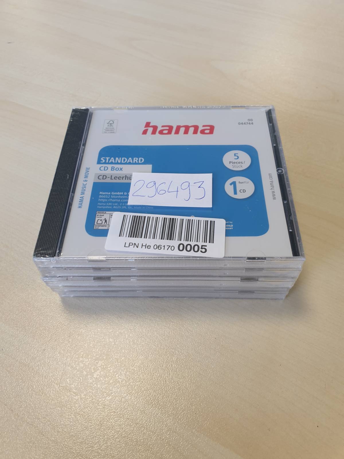 296493 - HAMA MBËSHTJELLËSE BOSH PËR CD, Standarde, Pako me 5 copë, Transparente-e zezë