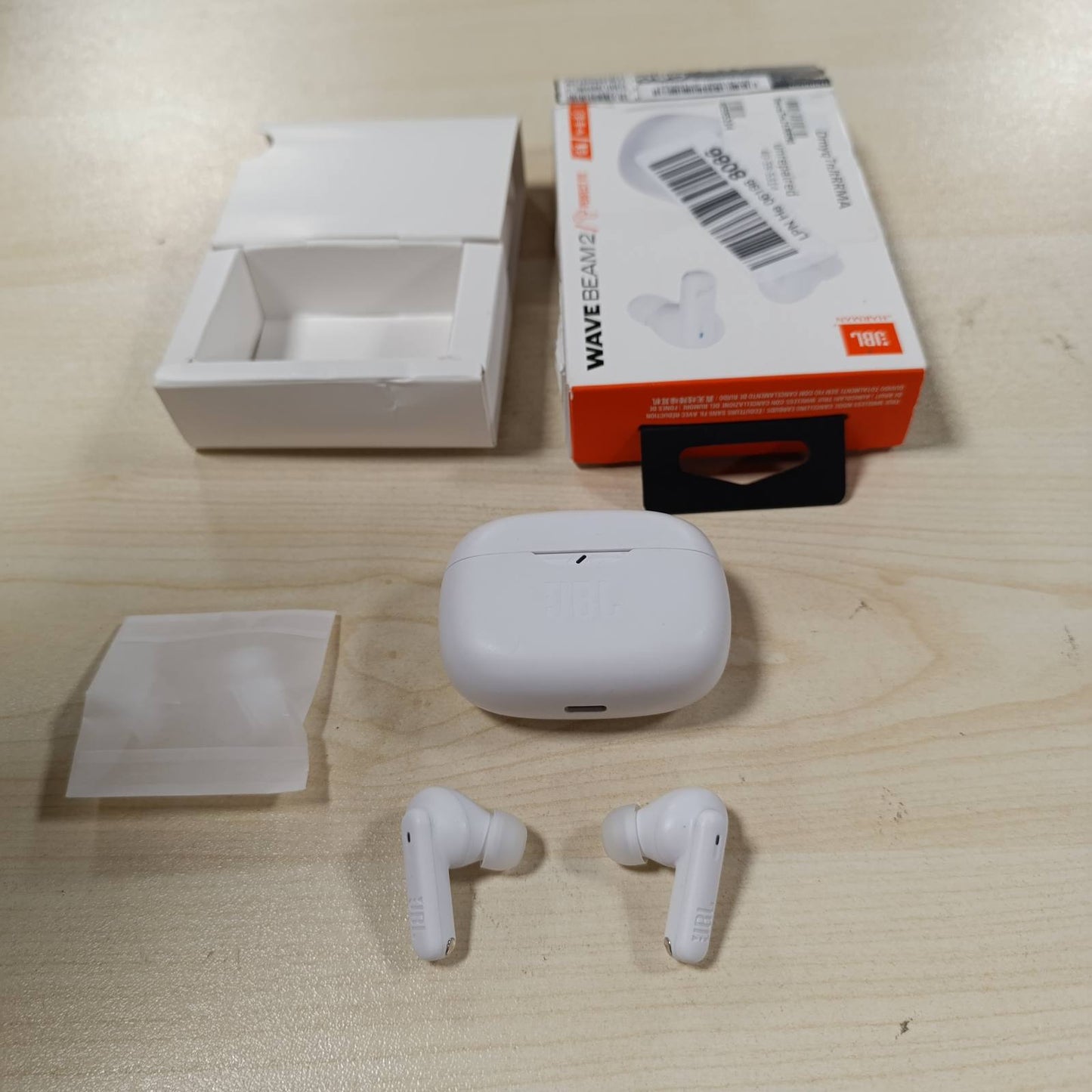 276212 - JBL JBL Wave Beam 2, Kufje Bluetooth, Anulimi i Zhurmës, 40 orë, Tingull JBL, të Bardha