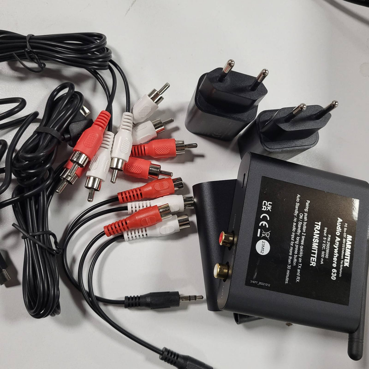 299115 - MARMITEK Transmetues/Marrës Audio Pa Tel WA300, Zë TV Pa Tel, Dixhital 2.4GHz, Vonesë 12.5ms, Plug & Play, Jack 3.5 mm dhe Lidhës RCA, USB-C
