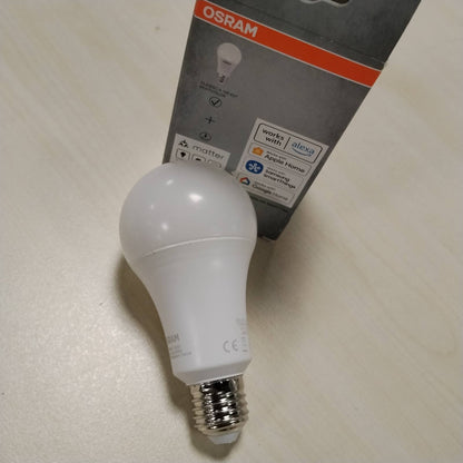 293826 - OSRAM SMART+ RGBW, llambë LED E27 me Matter over Wifi, ekuivalente me 100W, 2700-6500K, 16 milionë ngjyra RGB, 1 pako