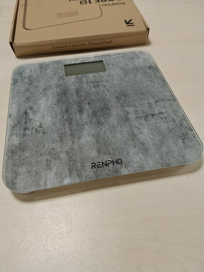 298413 - RENPHO Peshore Personale, Peshore Dixhitale me Sensorë me Precizion të Lartë, Teknologji Hap-Ngjitëse, Qelq Sigurie dhe Beton