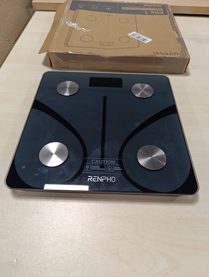 316403 - RENPHO Peshore Personale për Matjen e Dhjamit Trupor, 180 kg/400 lbs, Dixhitale Bluetooth, Analizë Trupi, BMI, Masë Muskulore, Proteinë, BMR, e Zezë, Elis 1