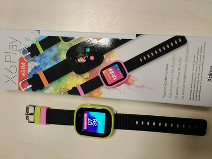 292161 - DEUTSCHE TELEKOM Ora inteligjente Xplora për fëmijë X6 Play eSIM GPS me buton SOS, ekran vendndodhjeje, telefon dhe mesazhe zanore, e lidhur me telefonin inteligjent të prindërve nëpërmjet aplikacionit, e zezë