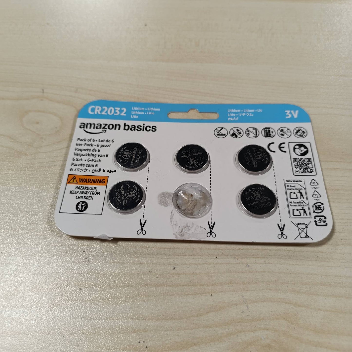 294615 - AMAZON BASICS Bateri litiumi CR2032, 3V, pa merkur, pako me 6 copë