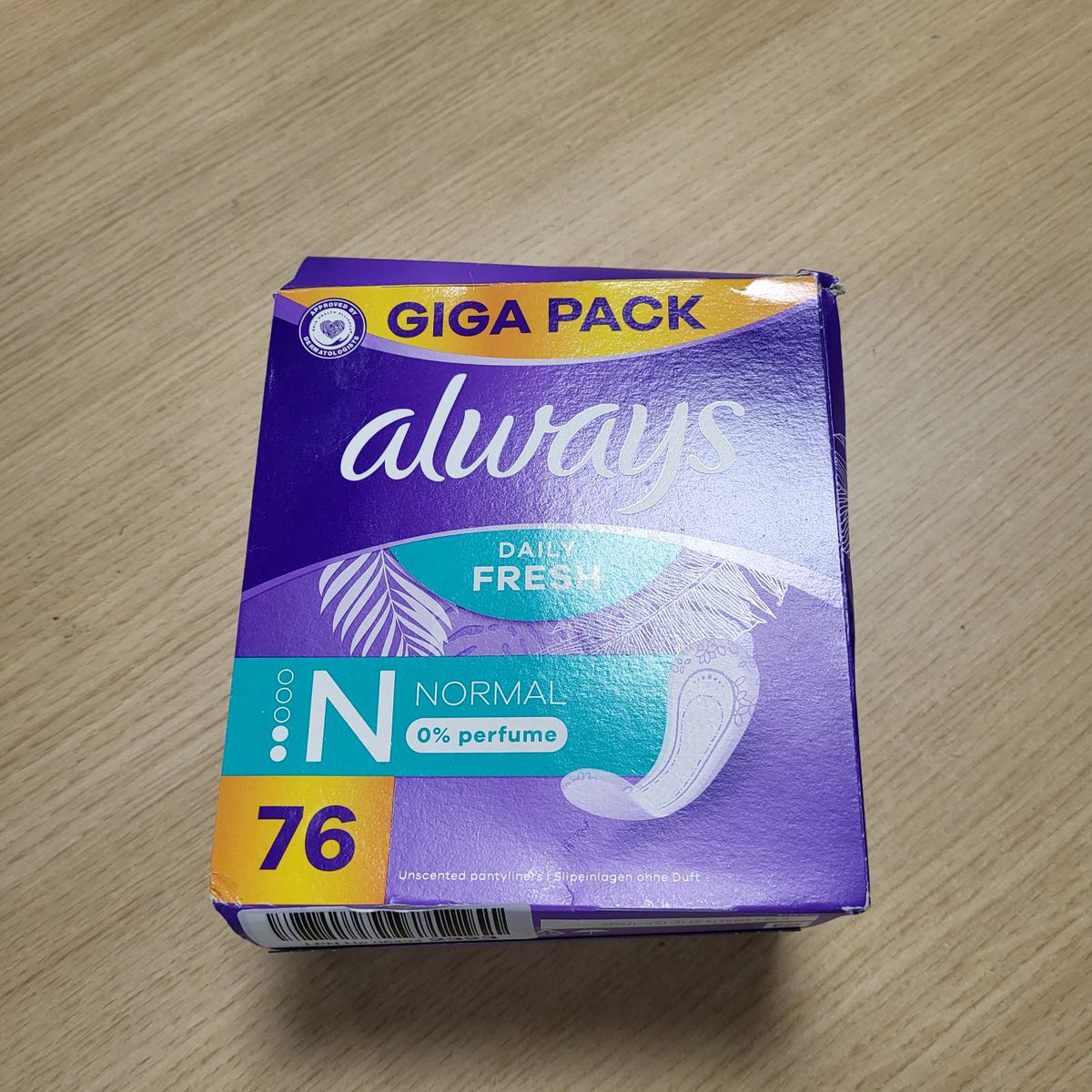 298897 - ALWAYS Mbrojtëse ditore Daily Fresh Normal, 76 copë, 0% aromë