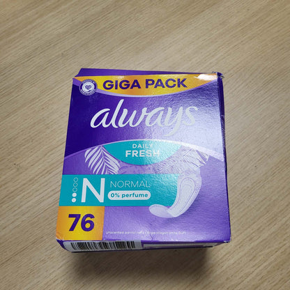 298897 - ALWAYS Mbrojtëse ditore Daily Fresh Normal, 76 copë, 0% aromë
