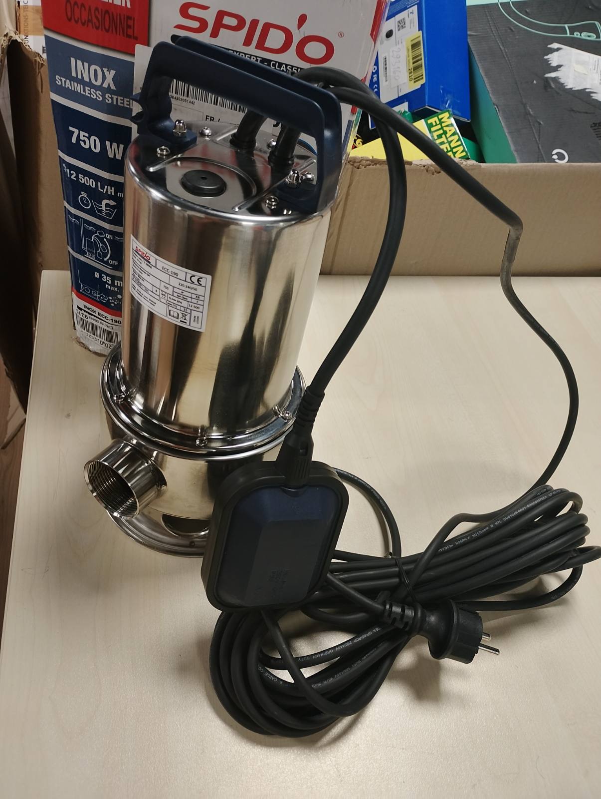 292230 - SPIDO - Pompë për ujë të ndotur Spid'O Classic ECC 190, automatike me notues sferik