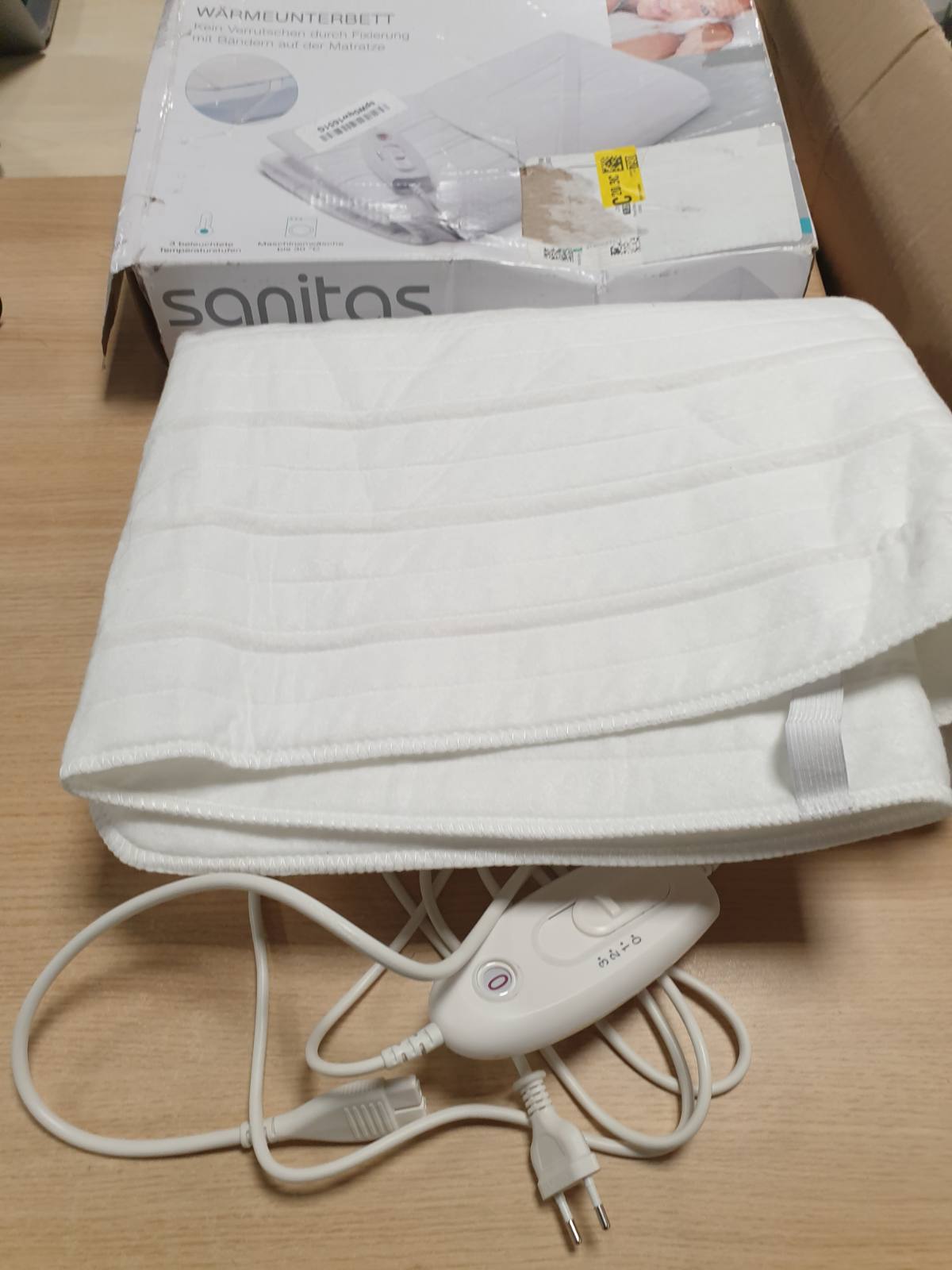 298192 - SANITAS Batanije e ngrohtë SWB 21, 150 x 80 cm, leshi i butë, me rripa fiksimi, 3 cilësime temperature, e larë në lavatriçe