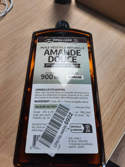 298625 - Vaj Bajamesh i ëmbël 900 ml - 100% Natyral - I shtypur në të ftohtë