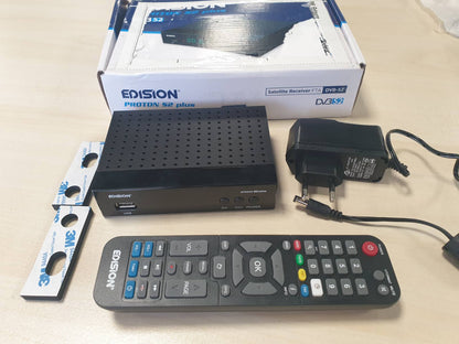 319827 - EDISION Marrës Satelitor Proton S2 Plus Full HD FTA, Telekomandë Comfort 2-në-1, i pajtueshëm me Unicable (DVB-S2, HDMI, SCART, S/PDIF, USB, LAN, mbështetje USB WiFi)