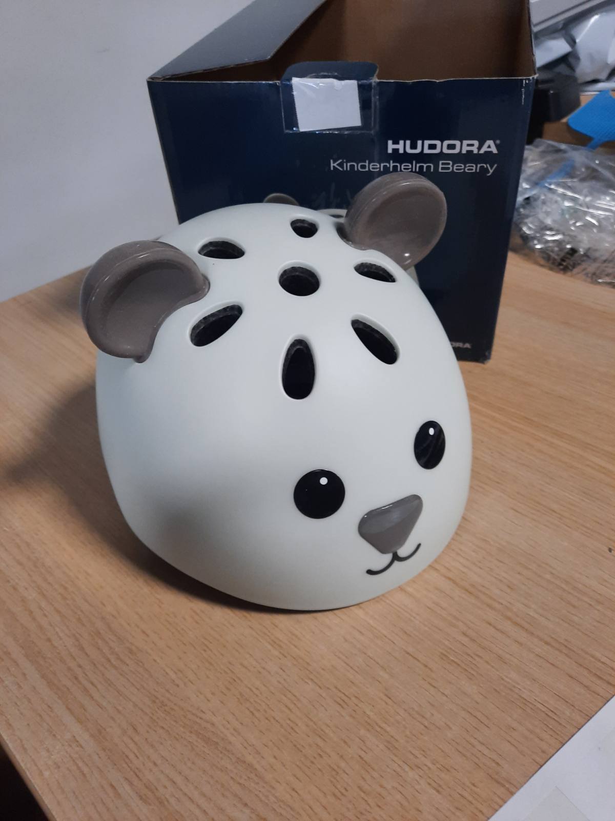 293215 - HUDORA Helmetë për Fëmijë Beary - Madhësia XXS - Dizajn Arushi - E fortë për Vajza dhe Djem - Ideale për Biçikleta Ekuilibri, Skuterë dhe Biçikleta 44-47cm.