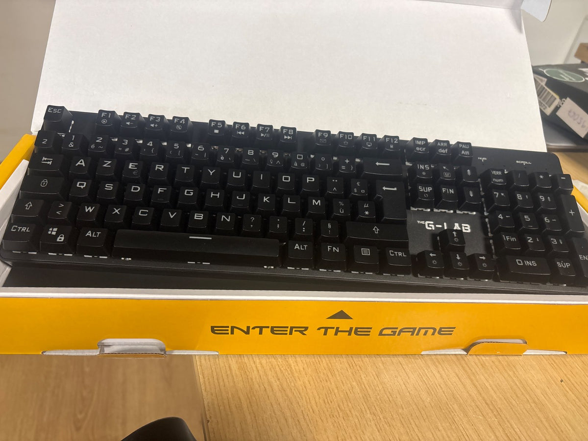 295124 - G-LAB Keyz Rubidium Tastierë Mekanike USB për Lojëra me Performancë të Lartë, AZERTY FR, 100% RGB e Personalizueshme, Anti-Ghosting, Mbështetëse Kyçe - E Përputhshme me PC, PS4, PS5, Xbox